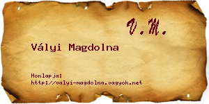 Vályi Magdolna névjegykártya
